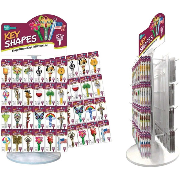 Lucky Line Key Shapes Revolving Counter Display (240-Piece) 34004D