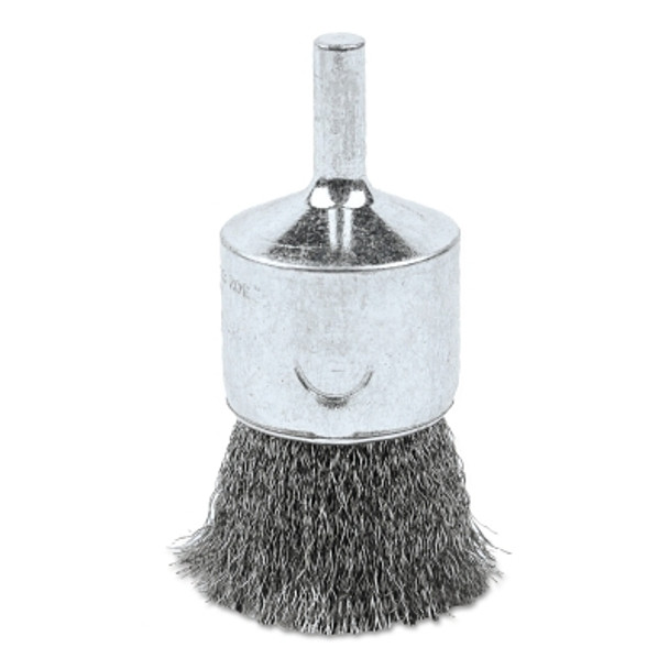 Crimped Wire End Brush, Carbon Steel, 1 in x 0.01 in