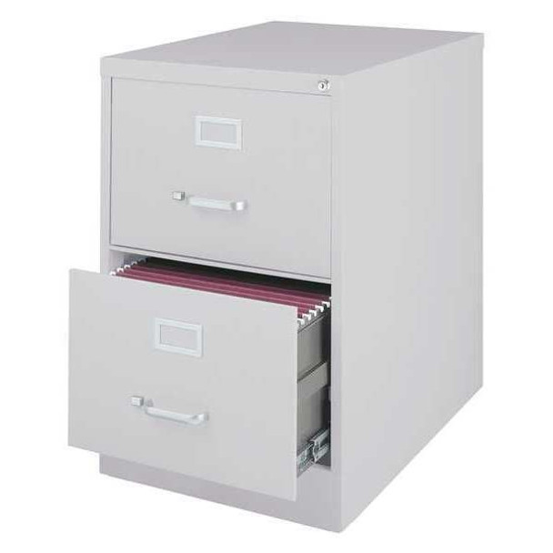 Hirsh 18" W 2 Drawer Vertical File Cabinet, Light Gray,  Legal 14414