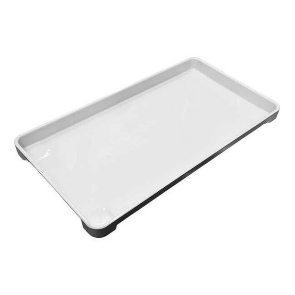 Stackable Storage Container, 1.3 gal, 22 in L x 12 in W x 1-1/2 in H, White