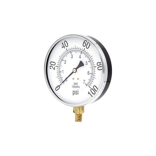 Manufacturer Varies Pressure Gauge, 1/4 in NPT, Bottom Location 101D-454E