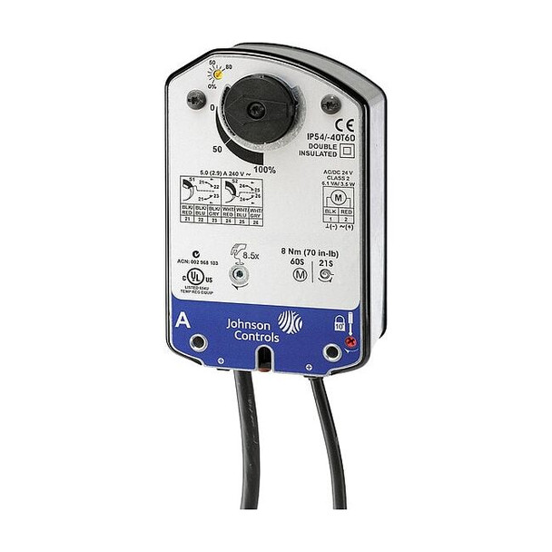 Johnson Controls Elec Act, 70 in.-lb., Proportional, 24VAC VA9208-GGA-3