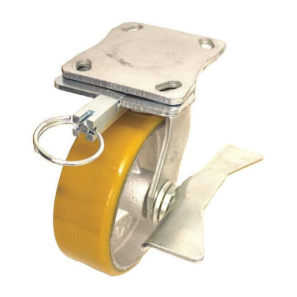 Plate Caster,Swivel,Polyurethane,7 1/2"H