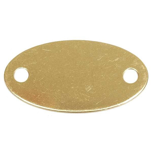Manufacturer Varies Blank Tag, 1 in H x 1 7/8 in W, Gold, Oval, 100 PK 2CDX8