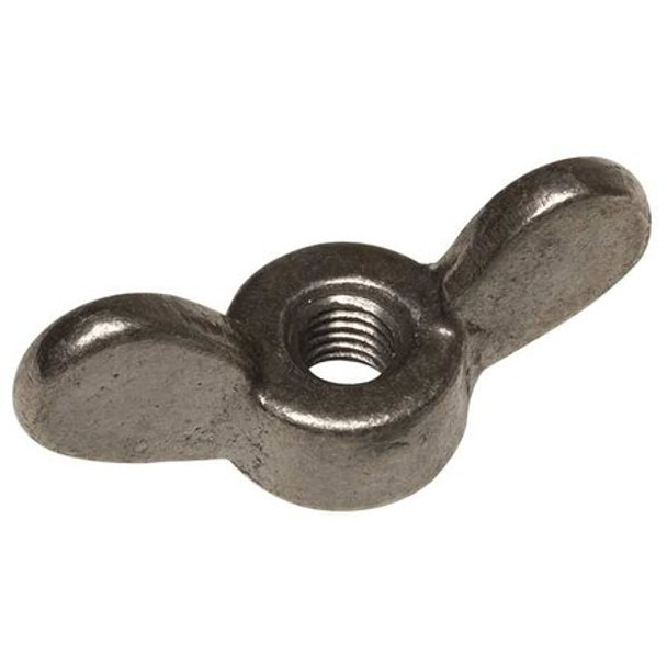 Wing Nut, 1/2"-13, Malleable Iron, Plain, 1.25 in Ht, 3 in Max Wing Span, 10 PK