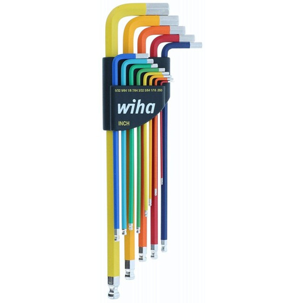 Wiha Hex Key Set,Steel,SAE 66981