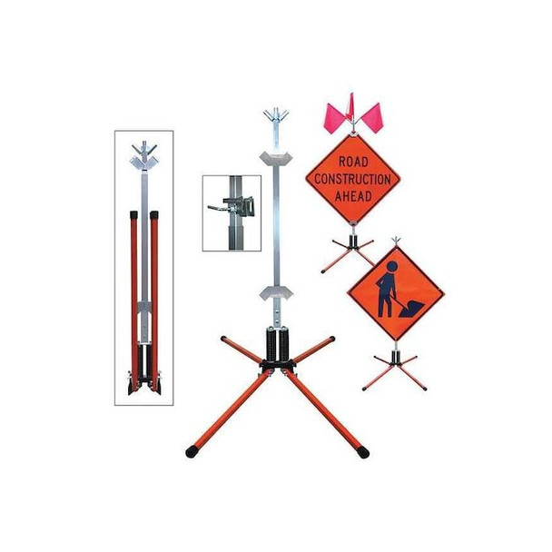 Dicke Sign Stand,Rigid and Roll-Up,Steel,36 In, STF18-RG/RU STF18-RG/RU