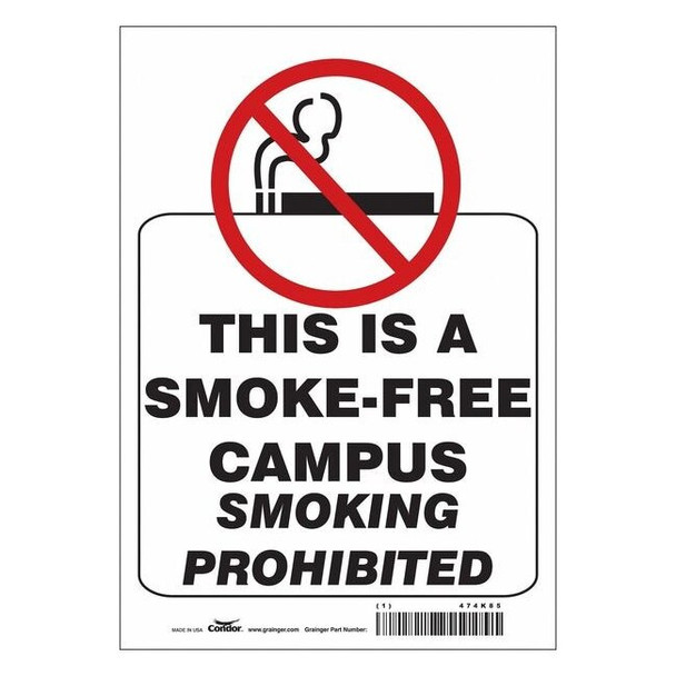 Safety Sign, 10" H, 7 in W, Vinyl, Horizontal Rectangle, English, 474K85