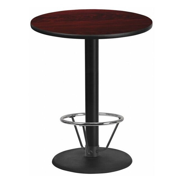 Round Laminate Table, Laminate Top, Wood Grain
