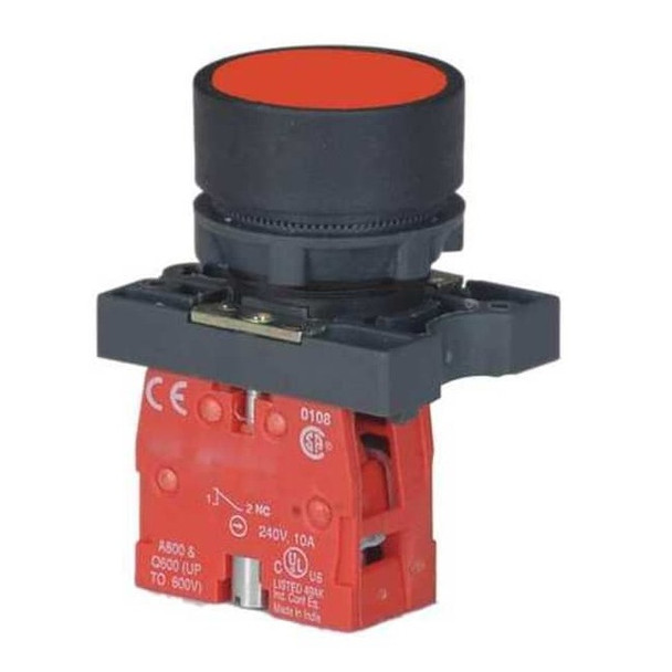Dayton Push Button Operator, 22 mm, 1NC, Red 30G230