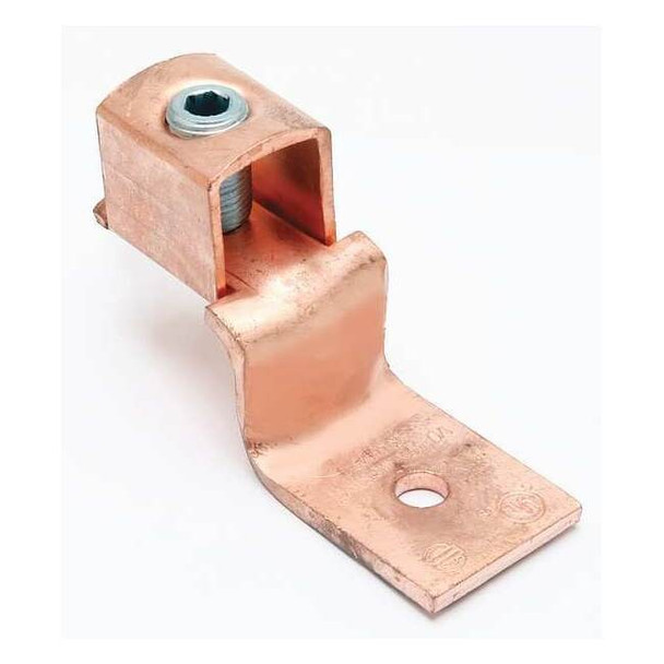 Mechanical Lug, 350 kcmil Max, 1 Conductor, 1 Hole, 3/8 in Stud, Copper