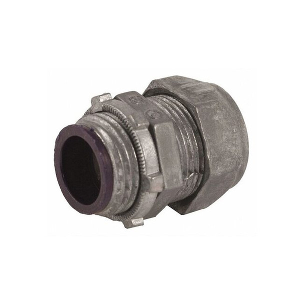 Raco EMT Grounding Connector, 2 in, Compression, Zinc Alloy, Plain, Gray 2838
