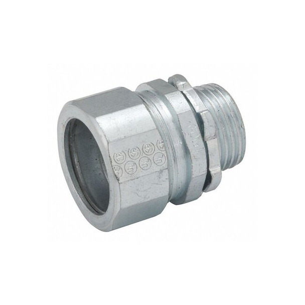 IMC/Rigid Grounding Connector, 1-1/4 in, Compression, Steel, Plain, Gray