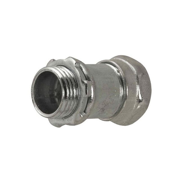 Raco EMT Grounding Connector, 1/2 in, Compression, Steel, Plain, Gray 2902