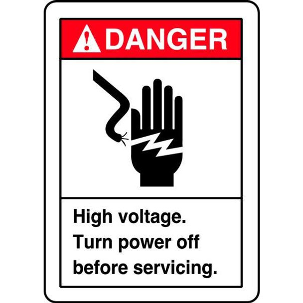 Label, 5 in Height, 3 1/2 in Width, Vinyl, Vertical Rectangle, English