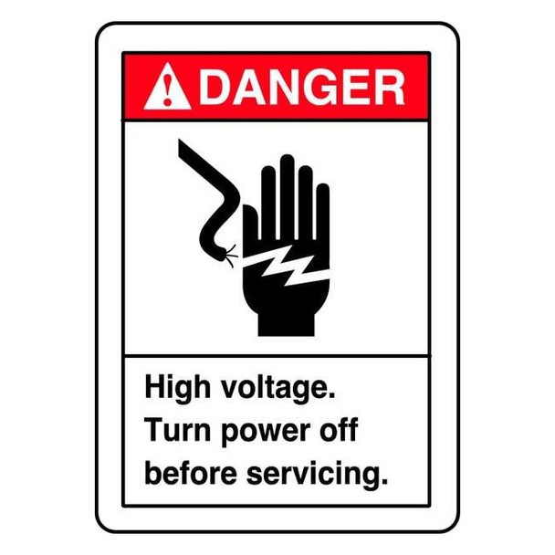 Label, 5 in Height, 3 1/2 in Width, Vinyl, Vertical Rectangle, English