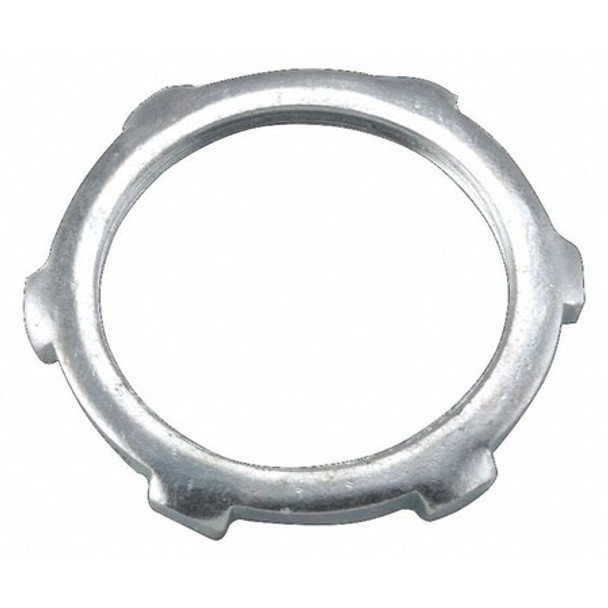 Raco IMC Locknut, 2-1/2 in, Threaded, Steel, Zinc Plated, Gray 1010