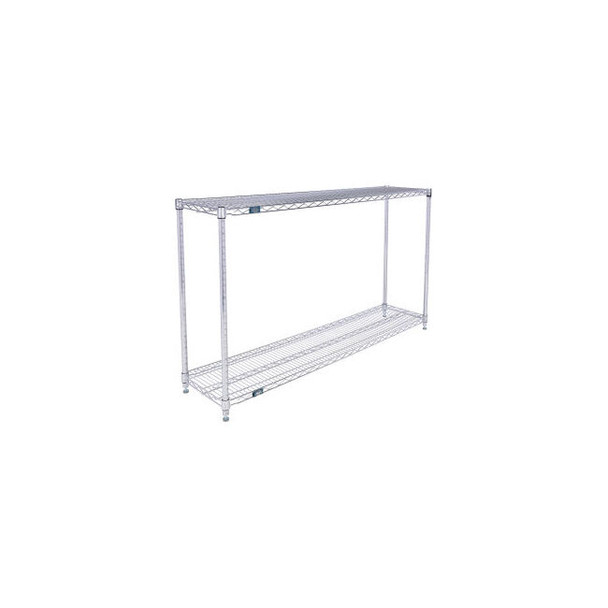 Nexel 2 Shelf Stainless Steel Wire Shelving Unit Starter 60""W x 18""D x 34""H