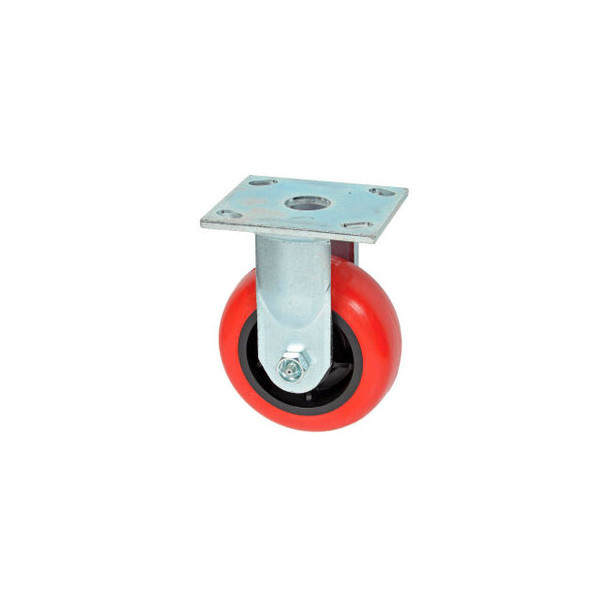 Faultless Rigid Plate Caster 3498-5 5"" Polyurethane Wheel