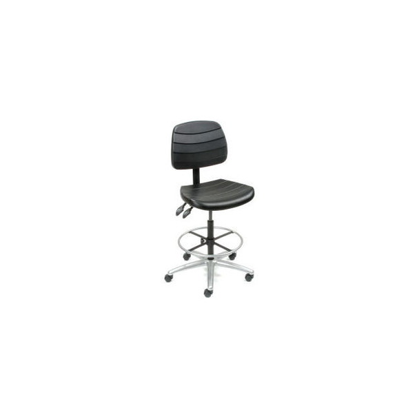 Interion Shop Stool - Polyurethane - 5 Way Adjustable - Black