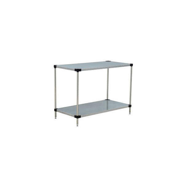 Nexel 2 Shelf Galvanized Steel Solid Shelving Unit Starter 60""W x 24""D x 34""H