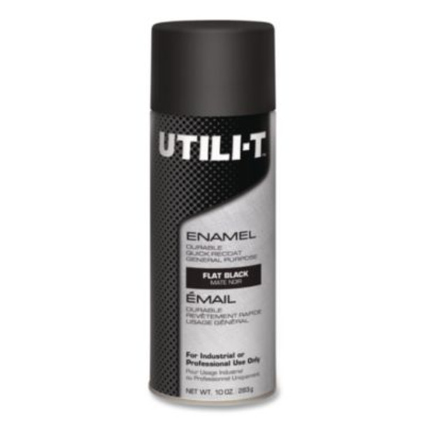 Rust-Oleum® UTILI-T Spray Paint, Flat Black, 10 oz Aerosol Can, 6/Carton 387389