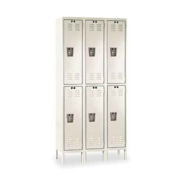 Wardrobe Locker, 36 in W, 15 in D, 78 in H, (2) Tier, (3) Wide, Tan