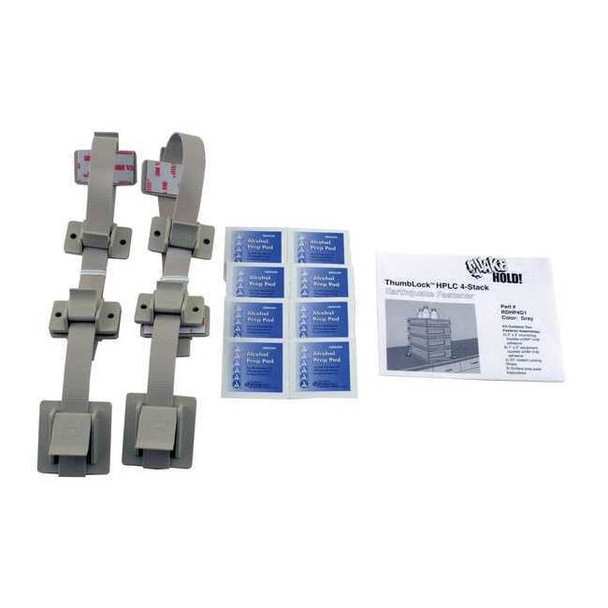 Quakehold! HPLC 4-Stack Fastener Kit,Gray RD.HP.4G.1