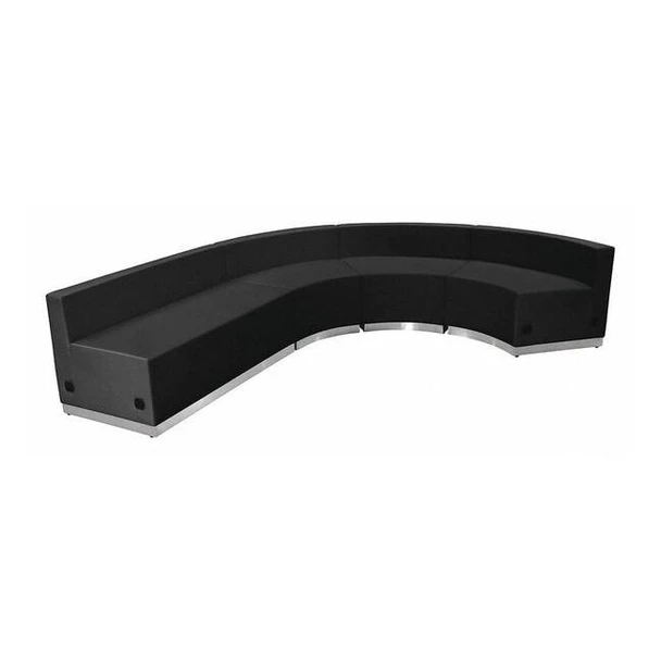 4 pcs. Living Room Set, 25-1/4" to 89-1/2" x 27", Upholstery Color: Black