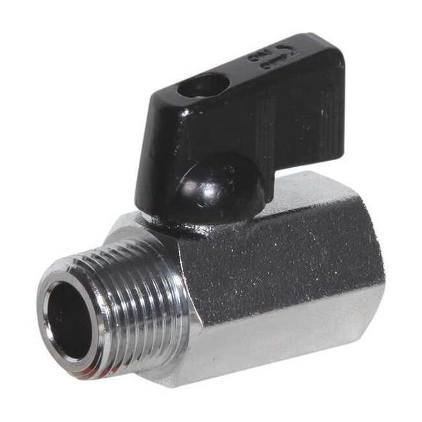 1/8" FNPT x MNPT Nickel Brass Mini Ball Valve Inline