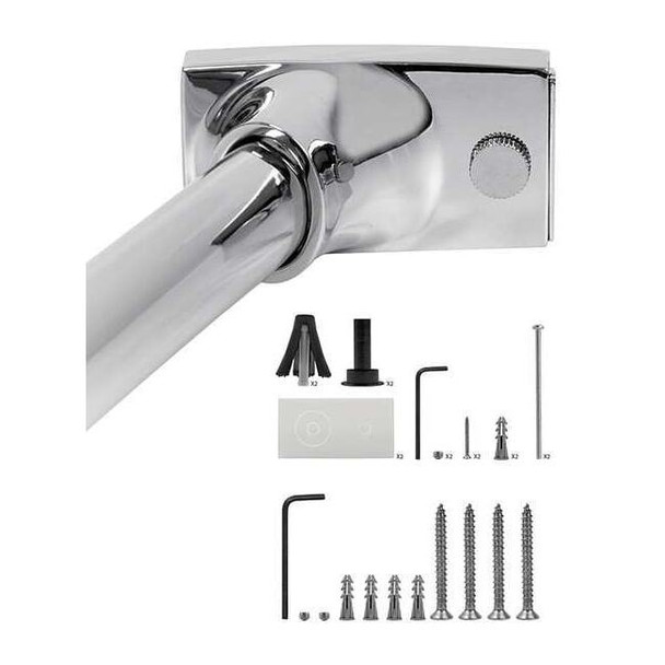 Wingits Curved Shower Rod,Chrome,60In,6 Proj,PK6 WOCONPS5REN