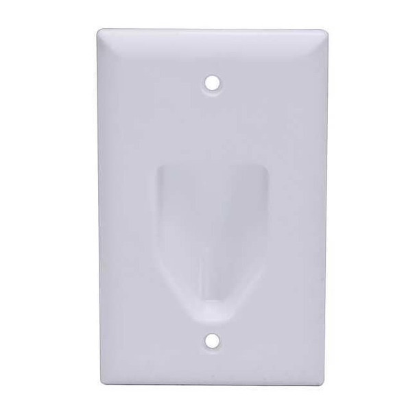 Monoprice Wall Plate, Cable, Recessed, 1G, Wht 3997