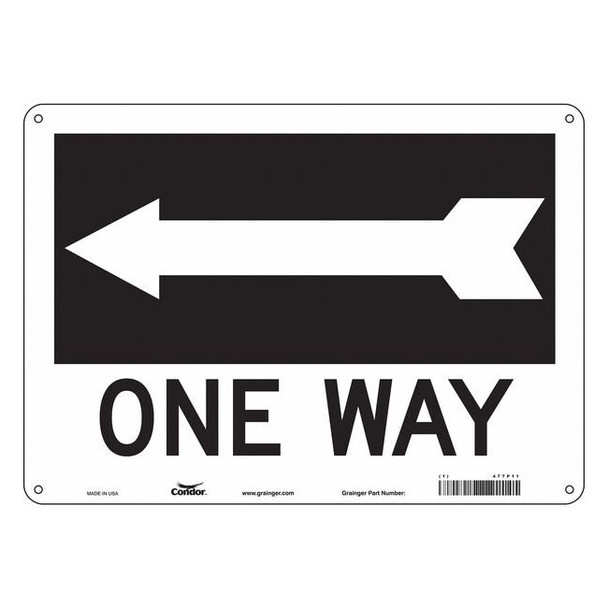 Traffic Sign, 10 in H, 14 in W, Aluminum, Horizontal Rectangle, English, 477P11