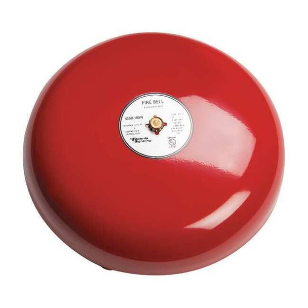 Edwards Signaling Fire Bell,Red,10 In. 438D-10N5-R