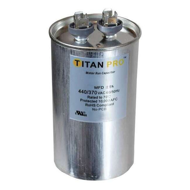 Titan Pro Motor Run Capacitor,60 MFD,5-5/8 In. H TRCF60