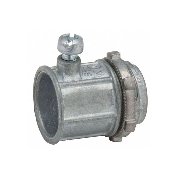 Raco EMT Grounding Connector, 4 in, Set Screw, Zinc Alloy, Plain, Gray 2646