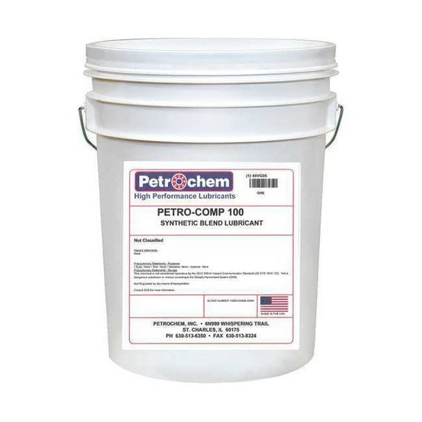 Petrochem Compressor Oil,5 gal.,Pail,Mineral Oil PETRO-COMP 100-005