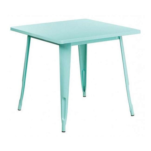 Flash Furniture Mint Green Metal Table,31.5SQ ET-CT002-1-MINT-GG