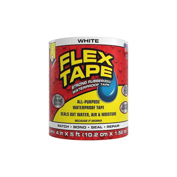 Flex Seal Rubberized Tape,White,4" TFSWHTR0405