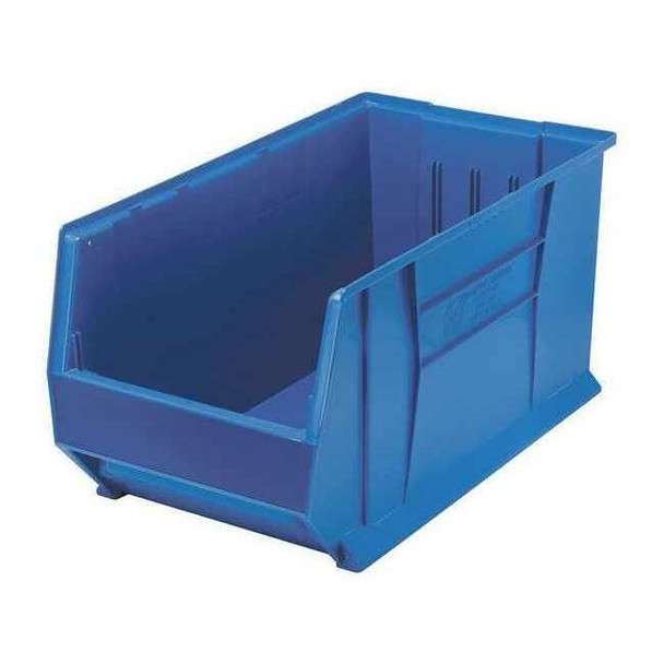 Storage Bin, Polypropylene/Polyethylene, Blue, 15 in H, 16 1/2 in W, 29 7/8 in L