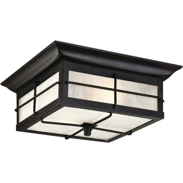 Westinghouse Orwell 2-Light Black Outdoor Flush Mount Light Fixture 62048