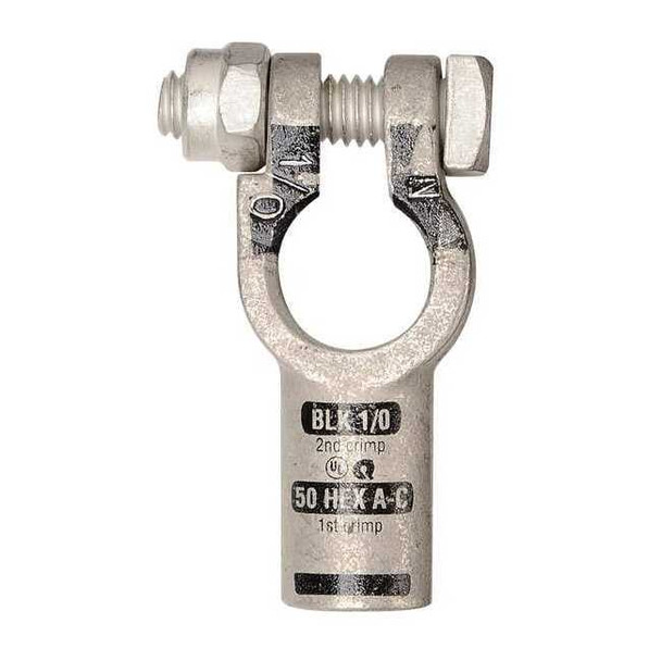 Quickcable Straight Terminal,1/0 ga.,Black,Neg 4010-525-001N