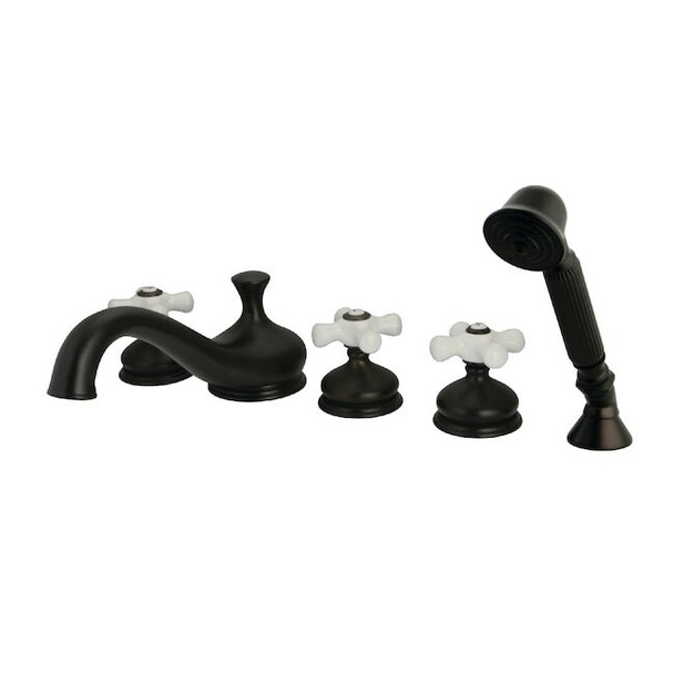 Kingston Brass Roman Tub Faucet, Oil Rubbed Bronze, Deck Mount KS33355PX
