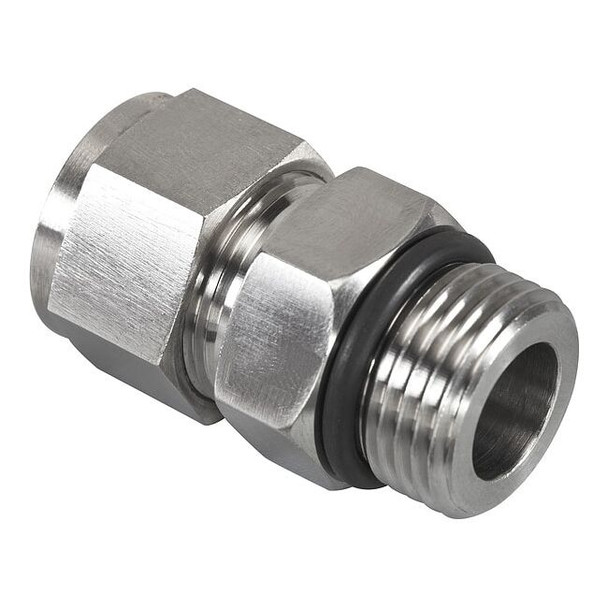 Fitting, Straight, Stainless Steel, Composite, 3/8 in, ORB