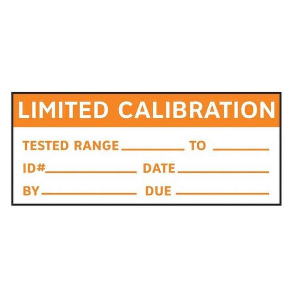 Stranco Calibration Label, ENG, Orange/White, PK225 TC3-21010