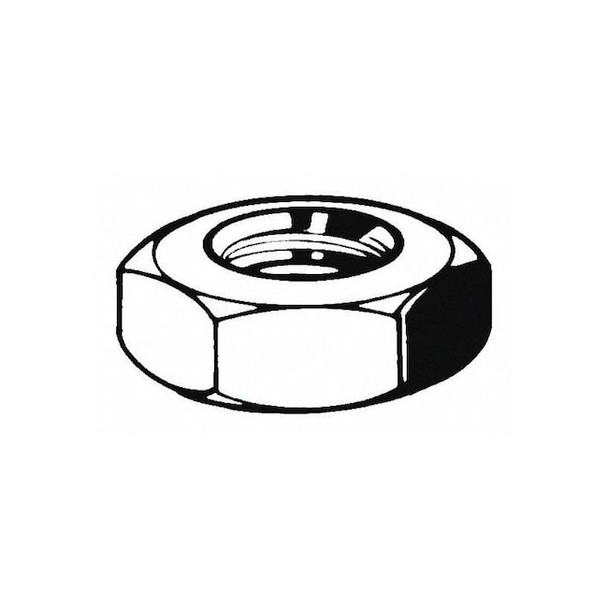 Heavy Hex Nut, 1-1/4"-7, 18-8 Stainless Steel, Not Graded, Plain, 23/32 in Ht