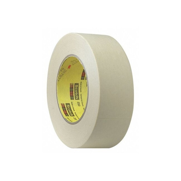 Painter's Tape, 72 mm W x 55 m L, 6.3 mil Thick, Tan, Rubber Adhesive, 12 PK