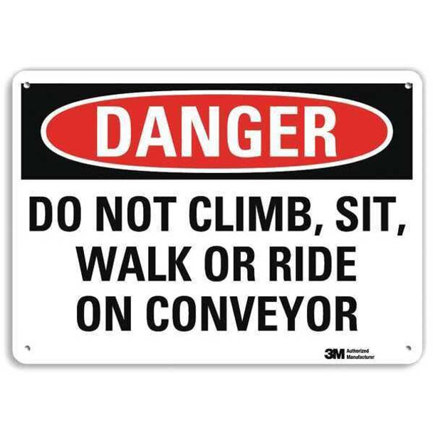 Lyle Danger Sign,7 in x 10 in,Aluminum U3-1308-RA_10X7