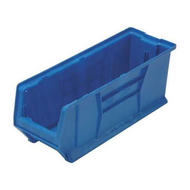 Storage Bin, Polypropylene/Polyethylene, Blue, 9 in H, 8 1/4 in W, 23 7/8 in L