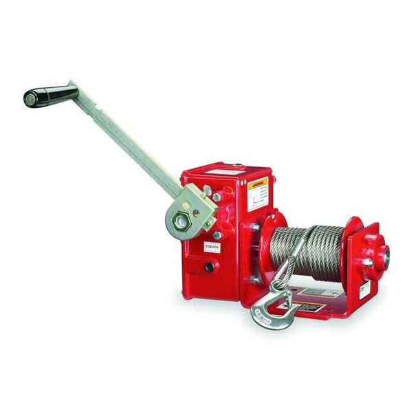 Thern Hand Winch,Worm Gear,w/Brake,2000 lb. 4WM2